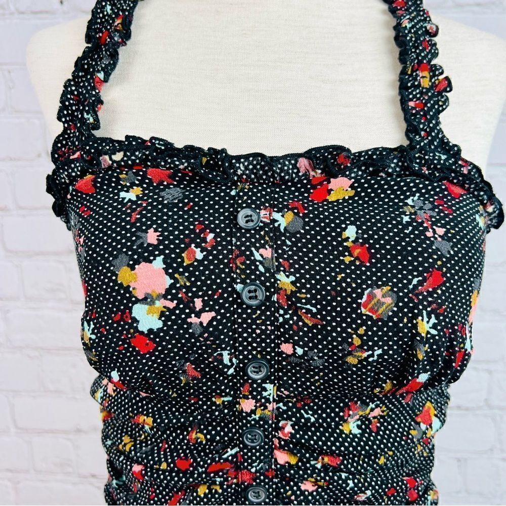 Free People Suns Out Floral Smocked Cropped Halter Top - Picture 6 of 14